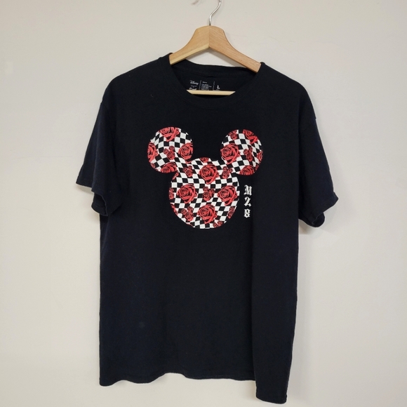 NEFF X DISNEY MICKEY MOUSE Checkered And Roses Style LogoMen's Sz Large - Picture 1 of 9